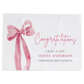 Pink Bow Coquette Afstuderen gefeliciteerd Groot Cadeauzakje (Achterkant)