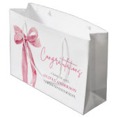 Pink Bow Coquette Afstuderen gefeliciteerd Groot Cadeauzakje (Achterkant Gekanteld)