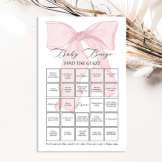 Pink Bow Coquette Baby Bingo Vind het Gastenspel