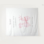 Pink Bow Coquette Baby Shower Backdrop Wandkleed (Voorkant (horizontaal))