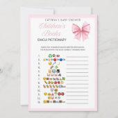 Pink Bow Coquette Baby shower - Bewerkbare naam, 5 Kaart (Voorkant)