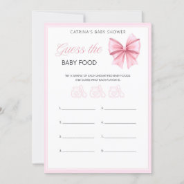 Pink Bow Coquette Baby shower - Bewerkbare naam, 5 Kaart