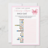 Pink Bow Coquette Baby shower - Bewerkbare naam, 5 Kaart (Voorkant)