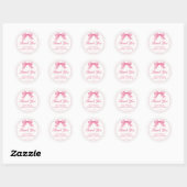 Pink Bow Coquette Baby shower Dank u Ronde Sticker (Vel)