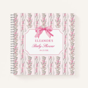 Pink Bow Coquette Baby shower Guestbook Notitieboek