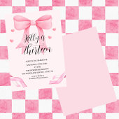 Pink Bow Coquette Bow Birthday Thirteen Invitation