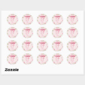 Pink Bow Coquette Dank u Ronde Sticker (Vel)