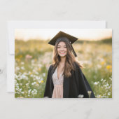 Pink Bow Coquette Graduation Cap Merci Cartes (Dos)