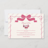 Pink Bow Coquette Nursing School Afstuderen Bedankkaart (Voorkant)