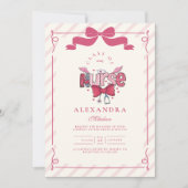 Pink Bow Coquette Nursing School Afstuderen Kaart (Voorkant)