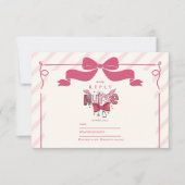 Pink Bow Coquette Nursing School Afstuderen RSVP Kaartje (Voorkant)