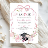 Pink Bow Coquette RN Graduation Invitation