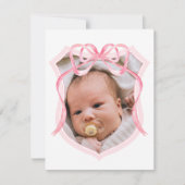 Pink Bow Crest doop dank je kaart (Voorkant)