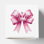 Pink Bow & Crown Baby shower Bedankdoosjes (Bovenkant)