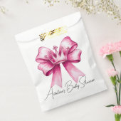 Pink Bow & Crown Baby shower Bedankzakje (Gezegeld)