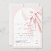 Pink Bow Cute Bows Baby Shower Invitation (Devant)