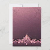 Pink Bow & Damask Sweet 16 Invitation d'anniversai (Dos)