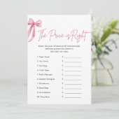 Pink Bow De prijs is het juiste Vrijgezellenfeest  Kaart (Staand voorkant)