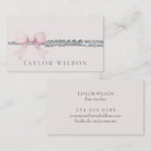 Pink Bow Design fluitist Visitekaartje (Voorkant / Achterkant)