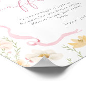 Pink Bow Diaper raffle Wildflower Baby shower Poster (Hoek)