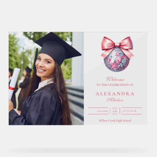 Pink Bow Disco Ball Party (Recto)