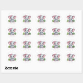 Pink Bow Elephant Girl Baby shower Ronde Sticker (Vel)