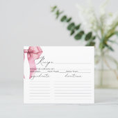 Pink Bow Elle attache le noeud Carte de la recette (Debout devant)