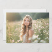 Pink Bow Elle noue le noeud Carte de remerciements (Dos)