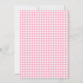Pink Bow en Gingham Baby shower Kaart (Achterkant)