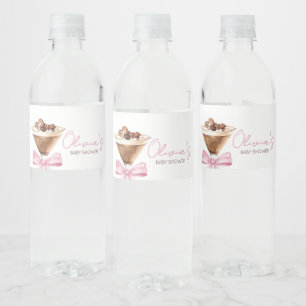 Pink Bow Espresso Martini Baby shower Waterfles Etiket