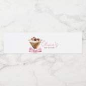Pink Bow Espresso Martini Baby shower Waterfles Etiket (Enkel label)