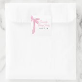 Pink Bow Favorite Things Party Gift Number Vierkante Sticker (Tas)
