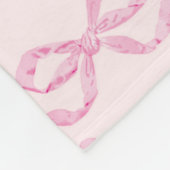 Pink Bow Fleece Blanket Deken (Hoek)