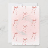 Pink Bow Floral Baby shower Kaart (Achterkant)