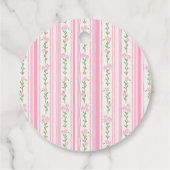 Pink Bow Floral Graduation Bedankjes Labels (Achterkant)