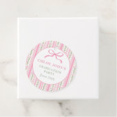 Pink Bow Floral Graduation Bedankjes Labels (In situ)