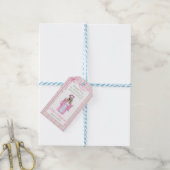 Pink Bow Floral Graduation Cadeaulabel (Met Touw)