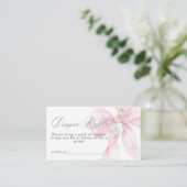 Pink Bow Floral Luier verloting ticket Informatiekaartje (Staand voorkant)