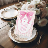 Pink Bow Floral Roses Seating Chart Table Number Kaart