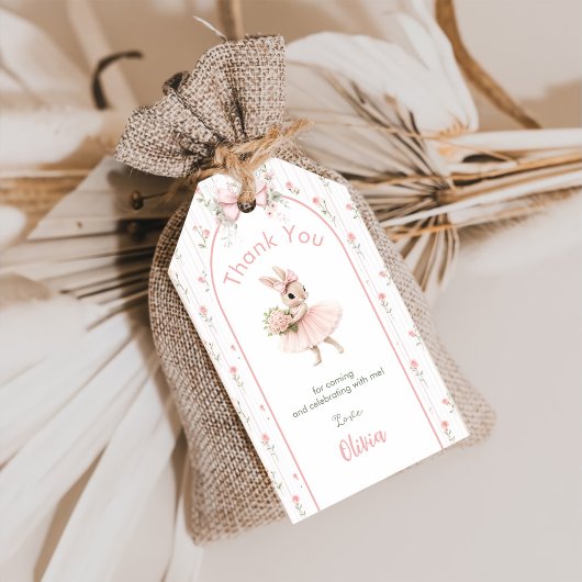 Pink Bow & Floral Some Bunny is One 1st Birthday Cadeaulabel