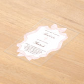 pink bow frame Baptism Acryl Uitnodigingen (Laagn)