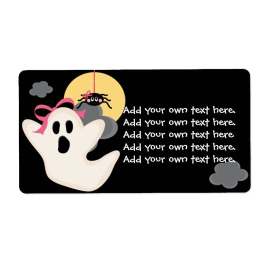 Pink Bow Ghost Spin Labels (Voorkant)
