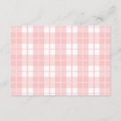 Pink Bow Gingham Franse Teddy Diapper Raffle Informatiekaartje (Achterkant)