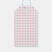 Pink Bow Gingham Teddy Bear Baby shower Cadeaulabel (Achterkant)
