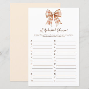 Pink Bow Girl Baby shower Alfabet