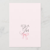 Pink Bow Girl Baby Shower Invitation (Dos)