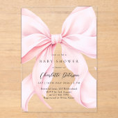 Pink Bow Girl Baby Shower Invitation (Recto)