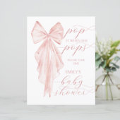 Pink Bow Girl Baby shower Pop het als ze Pop (Staand voorkant)