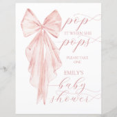 Pink Bow Girl Baby shower Pop het als ze Pop (Voorkant)