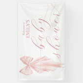 Pink Bow Girl Baby shower Ribbon Welkom Spandoek (Verticaal)